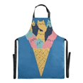 thumbnail image 6 of Yayeee Chief Kitchen Apron with Pockets for Cooking Water Resistant Unisex Adjustable Neck Strap, Colorful Ice Cream Cat, 6 of 7