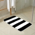 thumbnail image 2 of PiccoCasa Microfiber Striped Bathroom Rugs Non Slip Black&White 17"x24", 2 of 7