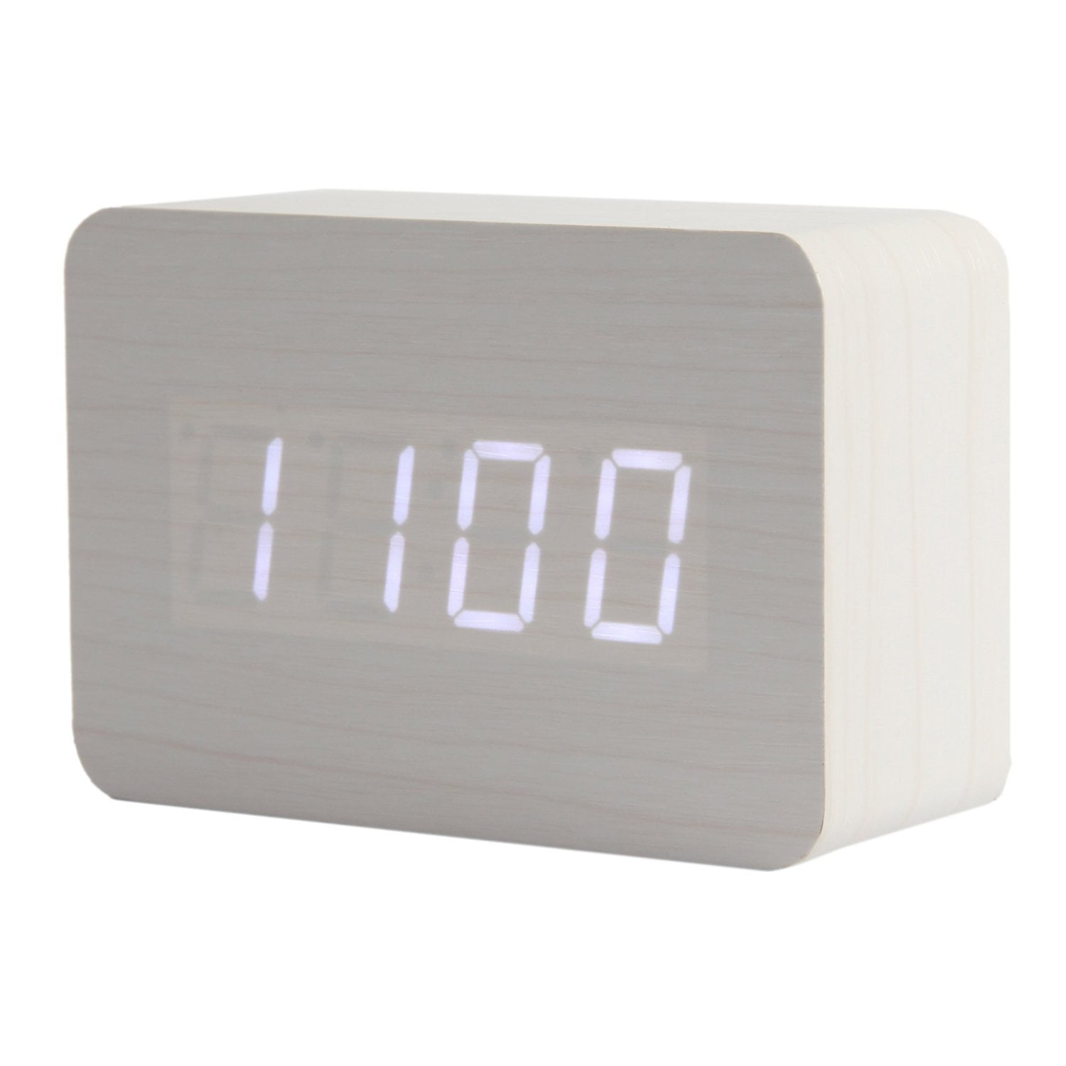 Towomo Led Digital Clock Mini Wooden Sound Control Temperature Date Towomo Led Digital Clock Mini Wooden Sound Control Temperature Date Time Display Bedroom Office Desktop Alarm With Usb Com
