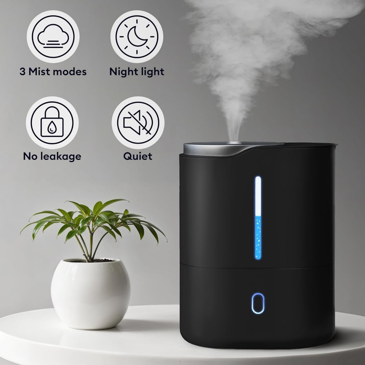 Ultrasonic Cool Mist Humidifier for Bedroom, Large Rooms, Home, 4L - Easy Fill & Clean Humidifier for Plants w/Auto Shut-off, 40H Runtime - Quiet, Top Fill Air Humidifier & Vaporizer for Baby