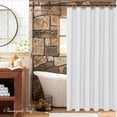 thumbnail image 3 of Biscaynebay Fabric Shower Stall Curtain Liners, White 54 Inch Width by 72 Inch Length, Water Resistant Bathroom Curtains, Rust Resistant Grommets (9 Holes) Weighted Bottom Machine Washable, 3 of 11