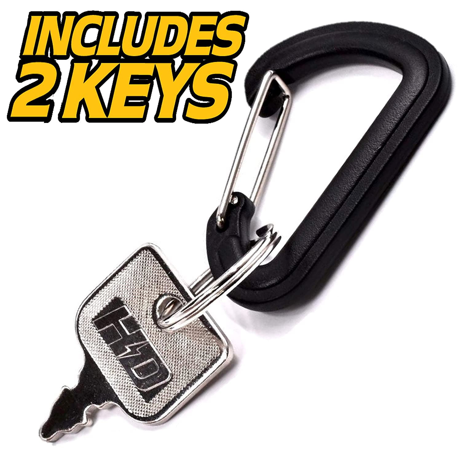 HD Switch Starter Ignition Switch For John Deere AM119111, STX38 (Black Deck) STX46, Sabre Scotts S1642 SN#0-035000 S1742, S2046 SN#0-30000 - (Ultimate Dual Protection Upgrade - 2 Keys & Carabiner)