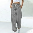 thumbnail image 2 of RongHuan Womens Sweatpants Lightweight Striped Jogger Pants Elastic Waist Athletic Pants Gym Workout Pants with Drawstring, 2 of 6