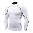 thumbnail image 4 of hoksml Men's Athletic Running Shirts Lightweight Breathable Tee Top Sport Train Solid Color Long Sleeve Round Neck Outdoor Hiking Active Shirt, 4 of 4