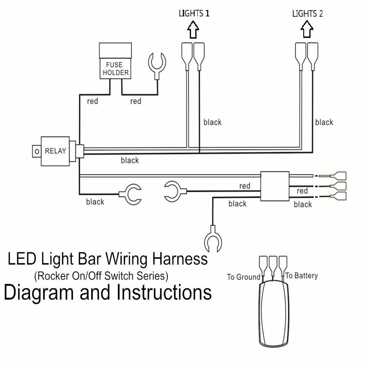 12v 5 Pin Relay Fuse Wiring Harness Led Light Bar Laser Rocker Switch Green Walmart Canada