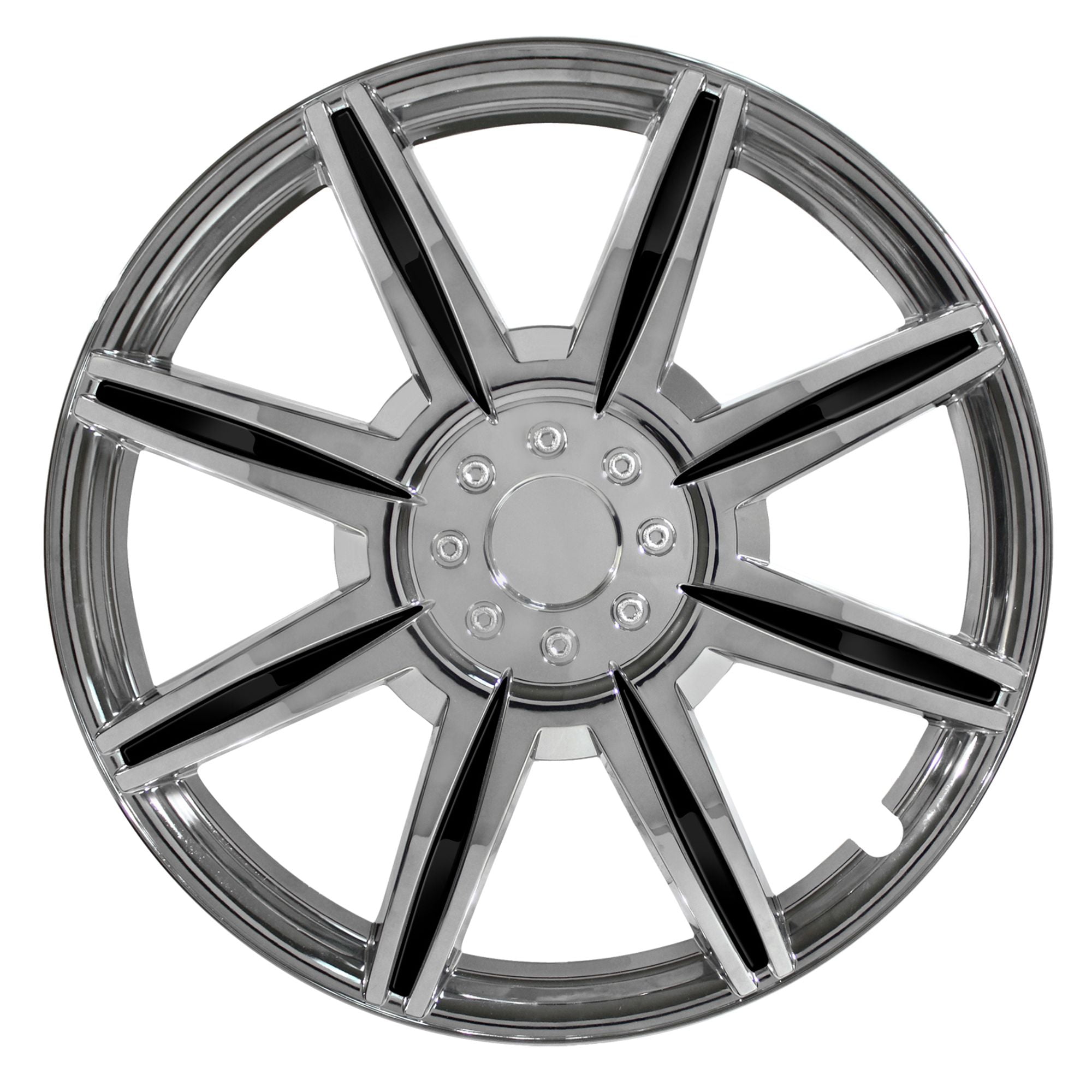 Pilot Automotive WH54115CBLK 8 Spoke 15 inch Wheel Cover Chrome, Black