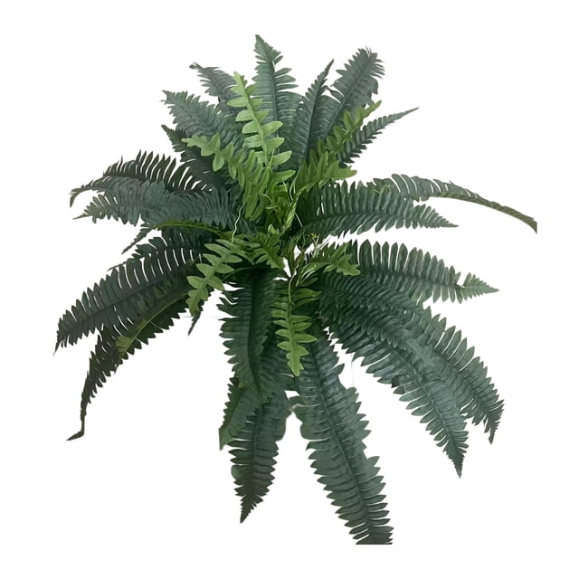 Klonfd Fern 24 Inch False Fern A Large False For Home Garden Front Porch And Hanging Realistic Green In Indoor Spaces