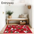 thumbnail image 3 of ODIKA 5'x7' Machine Washable Non-Slip Area Rug, Festive Puppy Decorative Handicraft Assembly High Traffic Rug with Pad, Red, 635762, 3 of 8