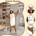 thumbnail image 3 of Brown Owl Pajamas Adult CANASOUR Cosplay Animal Pajamas Polyester Couple Family Suit Small, 3 of 6