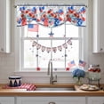 thumbnail image 3 of Independence Day Daisy Tie Up Valances Curtain, Adjustable Kitchen Red Blue American Flag Flower Balloon Blue Plaid Valances for Windows Rod Pocket Short Curtains Set for Bedroom/Bathroom, 42"x18", 3 of 9