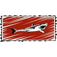 thumbnail image 4 of Shark Piggy Bank, Killer Sea Creature Swimming in the Ocean in Grunge Graphic, Ceramic Coin Bank Money Box for Cash Saving, 3.6" X 3.2", Black White Burnt Sienna, by Ambesonne, 4 of 4
