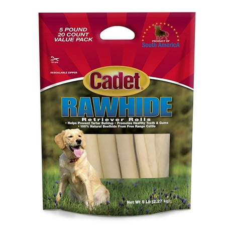 - Cadet Rawhide Retriever Rolls, Beef Dog Chews, 20 Count