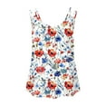 thumbnail image 5 of Fartey Floral Print Tank Tops for Women Trendy Spaghetti Strap V Neck Camis Top Slim Fit Sleeveless Shirts Loose Casual Beach Vacation Camisoles Multicolor L, 5 of 6