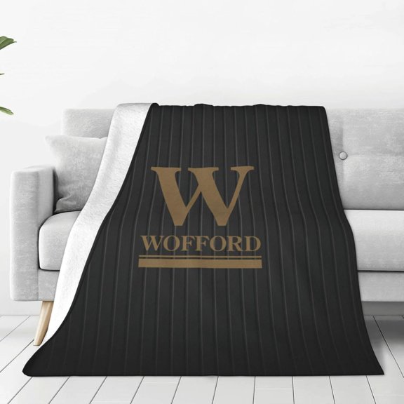 Wofford College Wofford University Logo Fleece Blanket, Very Soft Microfiber Flannel Blanket for Couch Warm and Cozy for All Seasons
