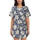 thumbnail image 1 of Fotbe Lilies Flowers Conjunto de Pijama Estampado para Mujer, 2 Piezas, Ropa de Dormir con Camiseta de Manga Corta y Shorts Suaves-XX-Large, 1 of 6