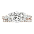 thumbnail image 5 of 3.06 ct Round Cut Real Genuine Natural Diamond VS1-VS2 J-K 14K Multi- Gold Engagement Wedding Bridal Set Designer Ring bW/ Set W/ Crystal side stones size 10, 5 of 7