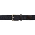 thumbnail image 3 of Ferrioni Cinturón Textil Trenzado Elástico Hombre Negro Gris Hebilla Metal 34mm, 3 of 4