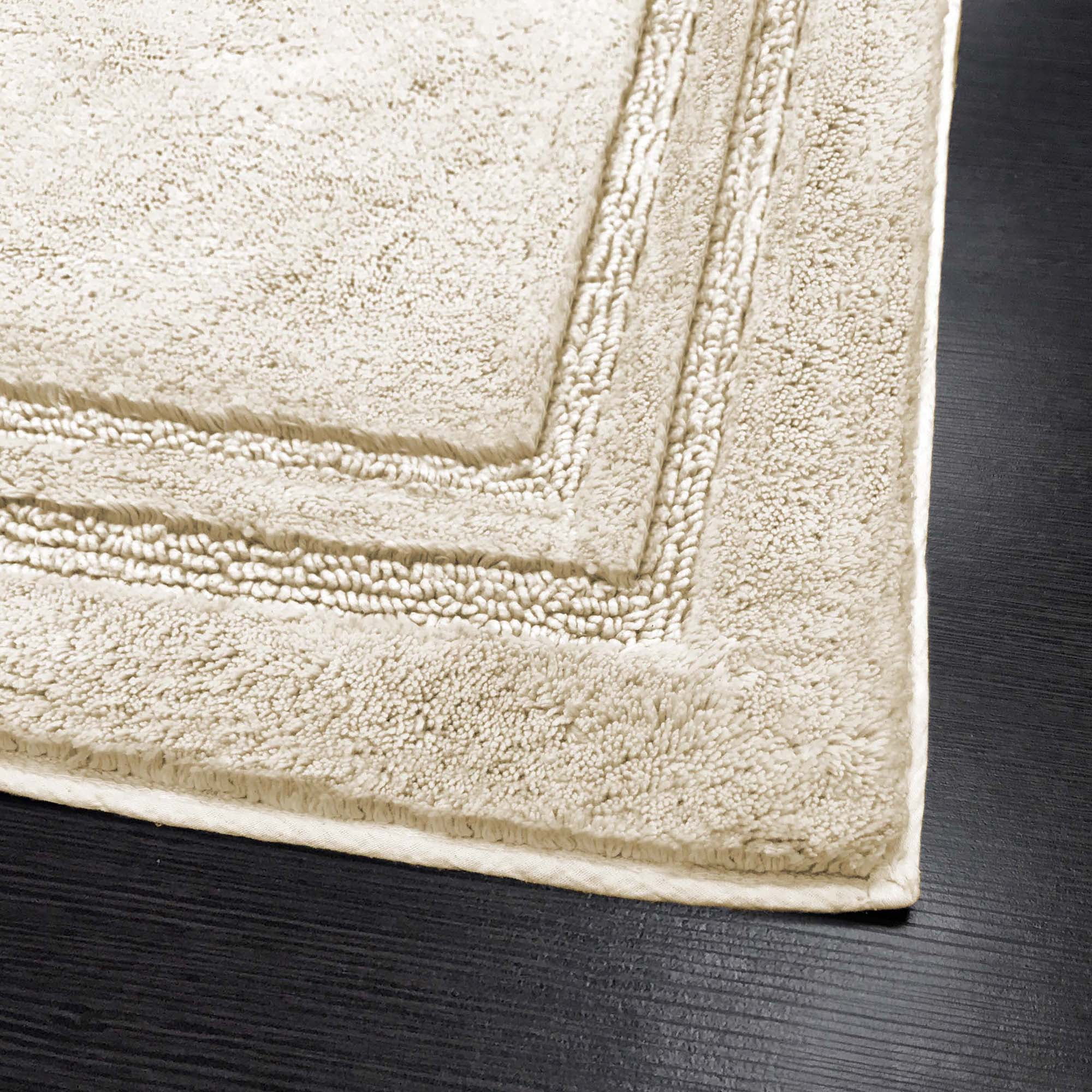 Superior Non-Slip Washable Bath Rug Set, 20" x 30", 24" x 36", Cream