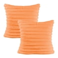 thumbnail image 1 of 2 piezas de doble cara de piel sintética de felpa decoración abrazar funda de almohada sofá dormitorio con rayas borrosas funda de almohada suave funda de cojín, 1 of 5