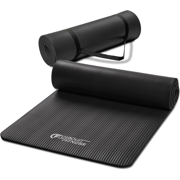 Non-Slip High-Density Exercise Mat With Strap, 12mm photo 1