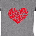 thumbnail image 3 of Inktastic All You Need is Love Red Heart Shape Boys or Girls Baby Bodysuit, 3 of 4