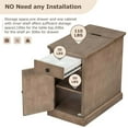 thumbnail image 7 of Classic Vintage Living Room End Table Side Table with USB Ports and One Multifunctional Drawer with Cup Holders, Heavy Duty Nightstand, Bedside Table for Bedroom, Easy to Assemble, Antique Brown, 7 of 7