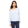 thumbnail image 1 of The Bella + Canvas Ladies Flowy Long Sleeve Off Shoulder T-Shirt - BLUE MARBLE - S, 1 of 3