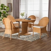 bali & pari Willy Boho Dining Set, 5-Piece, Light Honey