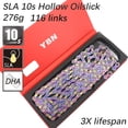 thumbnail image 2 of YBN Bike Chain SLA silver hollow gold oil slick Titanium coating MTB Road Bike for Shimano/ SRAM 6-7-8 9 10 11 12 speed, 2 of 9
