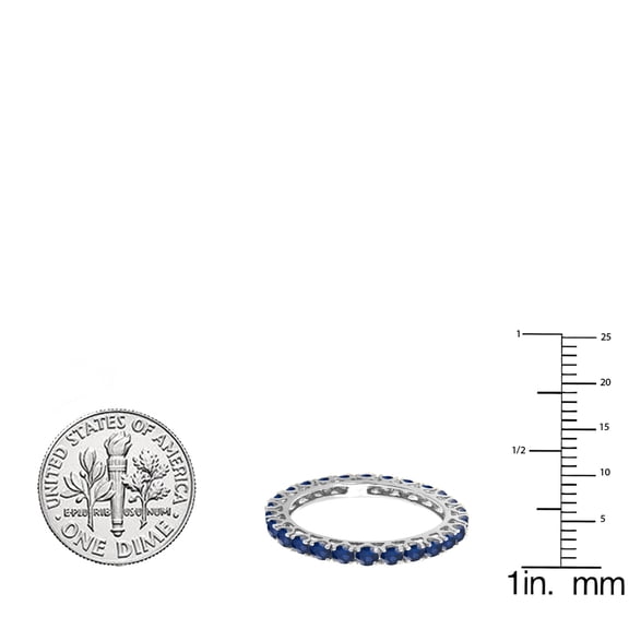 Dazzlingrock Collection 1.80 Carat (ctw) 14K Blue Sapphire Ladies Eternity Wedding Stackable Ring 1 3/4 CT, White Gold, Size 5.5