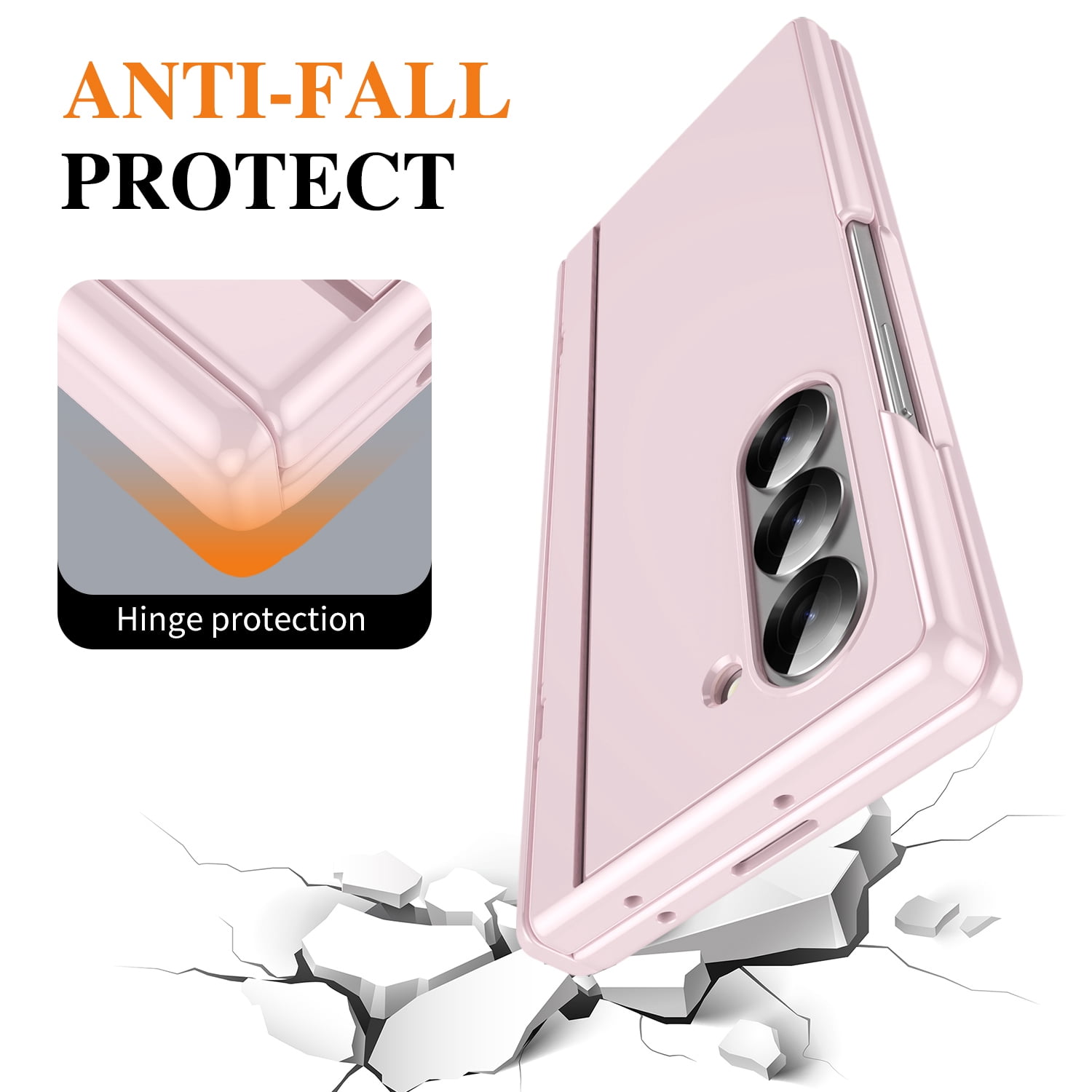 for Samsung Galaxy Z Fold 4 Case with Flip Stand, Heavy Duty Rugged Protective Phone Case with Built-in Screen Protector & Hinge Protection Shockproof Cover for Samsung Galaxy Z Fold 4, Pink