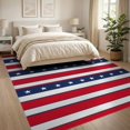 thumbnail image 3 of ODIKA 8'x10' Washable Area Rug Non-Slip Chair-Friendly Mat Front Door Festive Stars Stripes Independence Celebration Generic for Dining Room, Large Office, Lounge, 3 of 7