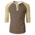 thumbnail image 3 of DAFPZW 3/4 Sleeve Baseball Shirt Men Casual Stylish Raglan Sleeve Tops Mens Slim Color Block Athletic T Shirts, 3 of 6