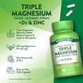 thumbnail image 5 of Triple Magnesium Complex Supplement | 60 Capsules | Glycinate, Citrate & Malate | with D3 & Zinc | by Nature's Truth, 5 of 7