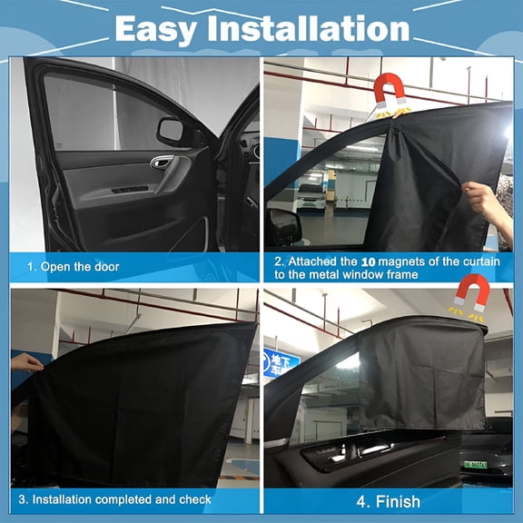 MELIVO Magnetic Car Window Shade Set