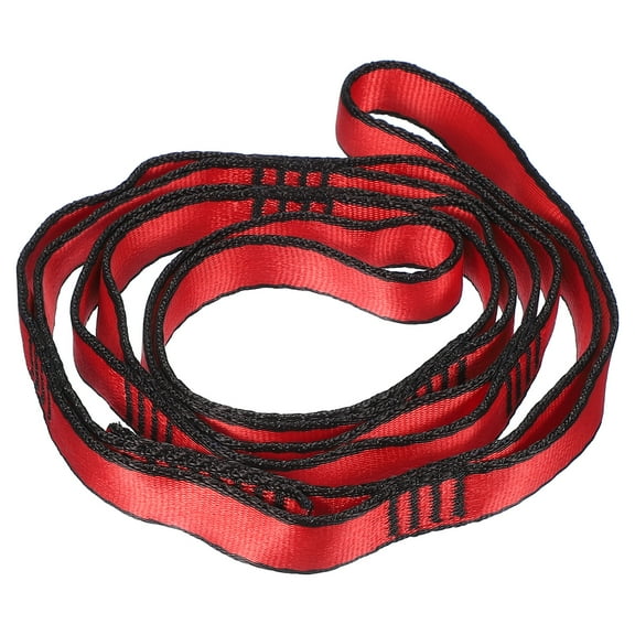 Uxcell 22KN Adjustable Daisy Chain Yoga Extend Belt 1.1M, Nylon Climbing Sling Straps for Home Workout Exercise Pilates Gymnastics, Red