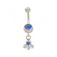 thumbnail image 2 of Surgical Steel Dangling Design Belly Ring with Jewels, 2 of 4