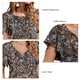 thumbnail image 1 of Blusa Estampada Manga Corta Verano Casual Cuello Pico Chiffon Top Mujer Casual Chifón Top Estampado Escote V Manga Corta Blusas Camisa Con Cordón Para Verano Flor Con Negro ANGGREK Flor con Fondo Negro XL, 1 of 6