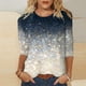 thumbnail image 1 of MKLEKYY Playeras Algodon Mujer Camiseta De Cuello Redondo Con Estampado De Lentejuelas Y Mangas 3/4 Para Mujer Talla M, 1 of 3