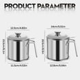 thumbnail image 3 of 1 Pc Stainless Steel Oil Storage Can, 54 fl oz Fine Mesh Strainer, Grease Container with Filter Screen, Kitchen Cooking Oil Keeper, Filtering Grease Strainer Pot with Lid for Home Kitchen, 3 of 7