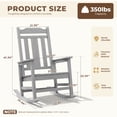 thumbnail image 3 of SERWALL Oversized Outdoor Rocking Chair for Adults, HDPE All Weather Patio Rockers for Porch Garden Lawn, Space Grey, 3 of 9