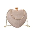 thumbnail image 1 of Bolso de hombro de moda en forma de corazón para mujer | Bolso de mano con correa de cadena | Múltiples opciones de color: Negro, rosa, azul, dorado | Material duradero | Tamaño mediano | Regalo, 1 of 1