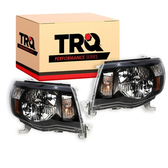 TRQ Performance Headlight Set Black for 05-11 Tacoma Pickup Truck HLA71020