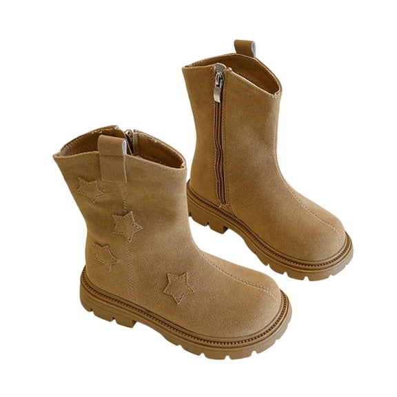 DMDUOU Women Fur Lined Ankle Boots Winter Snow Booties Sole Non-slip Walking Bootie Sherpa Fleece Thermal Flat Boots Shoes Yellow 7.5 Years