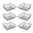 thumbnail image 1 of Only Garment Racks 5612BLACK (6) Only Garment Racks - Set of (6) Baskets Designed for Gridwall, Slatwall and Pegboard - Black Finish - Dimensions: 12"L X 12"D X 4"H - Lot of 6 Baskets, 1 of 4