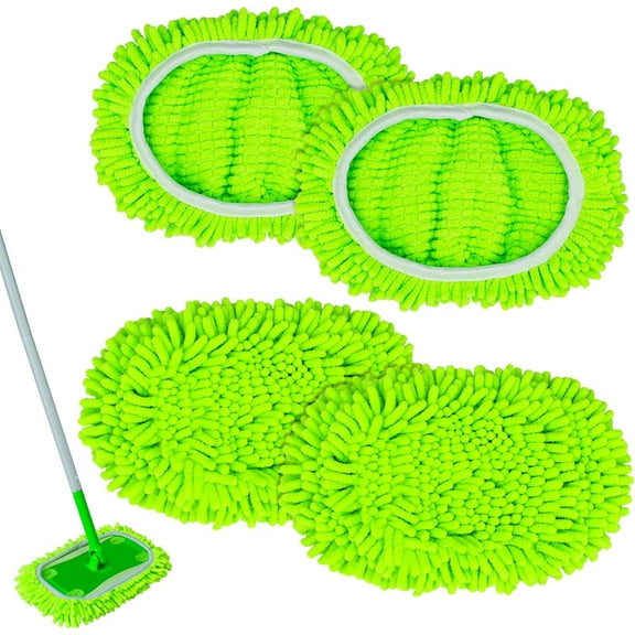 4 Pack Reusable Replacement Mop Refills Pad Compatible for Swwiffer Sweper Mop,Replacement Sweeping Mopping pad Refills for Hardwood Surface Floor Cleaning