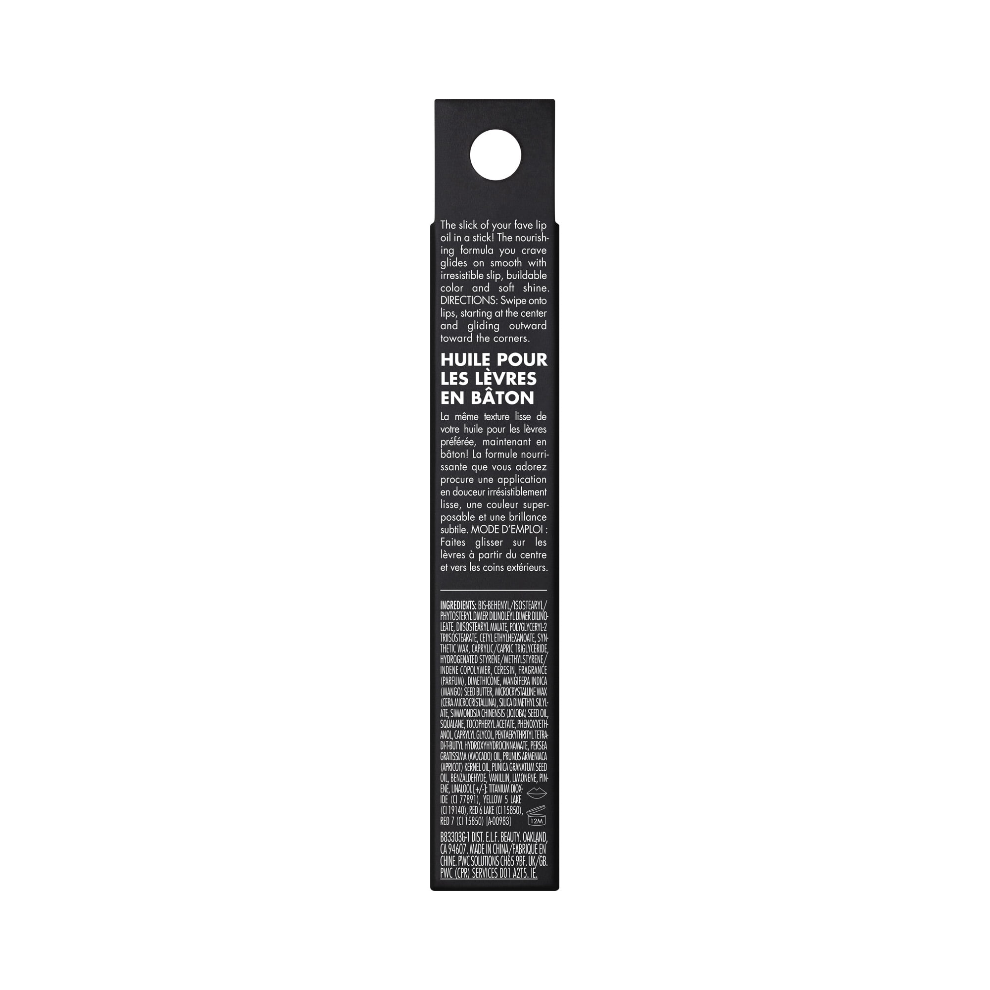e.l.f. Glow Reviver Lip Oil Stick, Pink-Me Energy, 0.11 oz