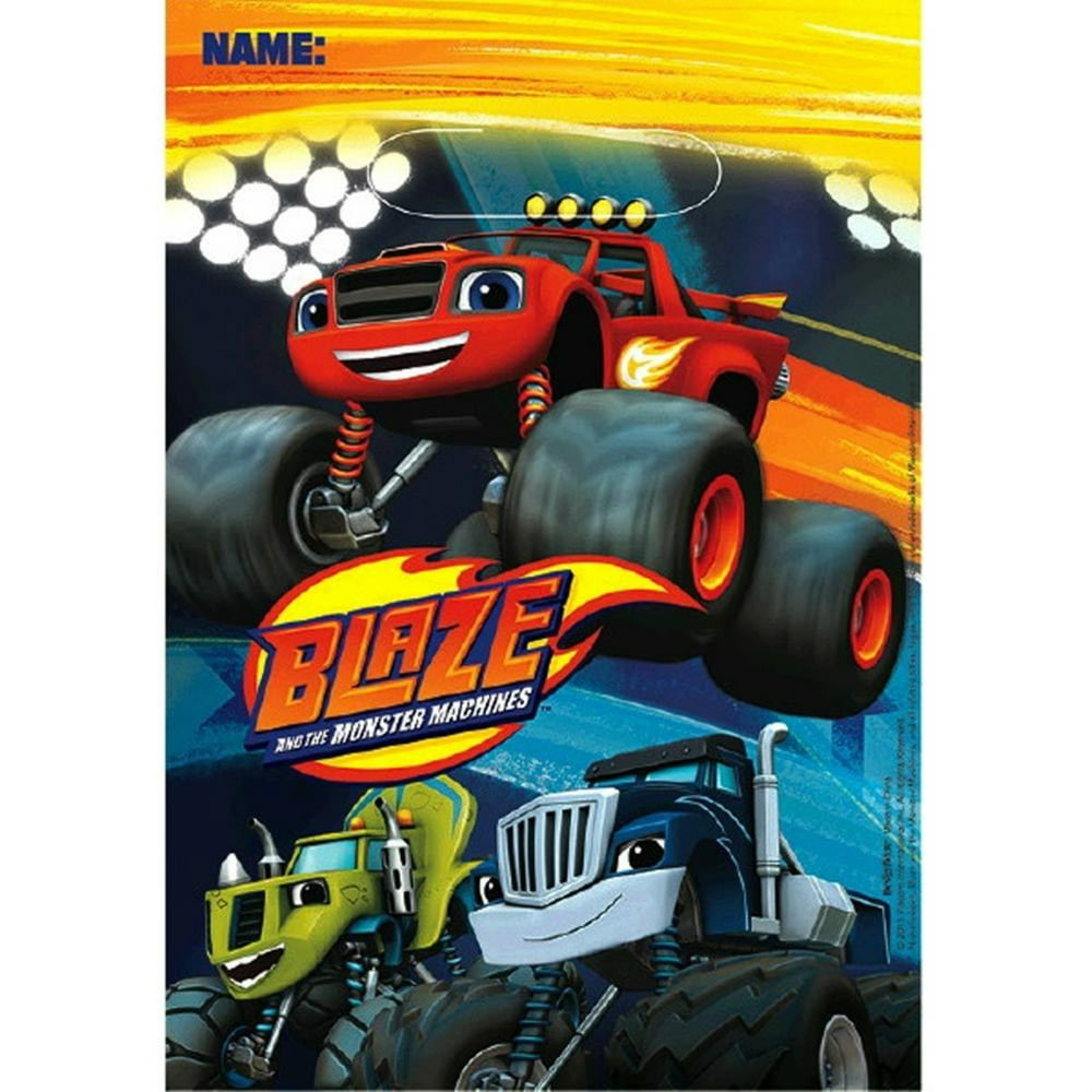 Blaze and the Monster Machines Treat Bags, 9.25 x 6.5 in, 8ct - Walmart ...