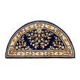 thumbnail image 2 of Minuteman International Blue Oriental Wool Hearth Rug, Half Round, 2 of 10