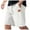 Hgg100-White, variant on Yaoyar Men Casual Fashion Loose Summer Comfortable Pocket Drawstring Elastic-Waist Shorts Half Shorts Pants Classic Fit Stretch Flat Front Shorts
